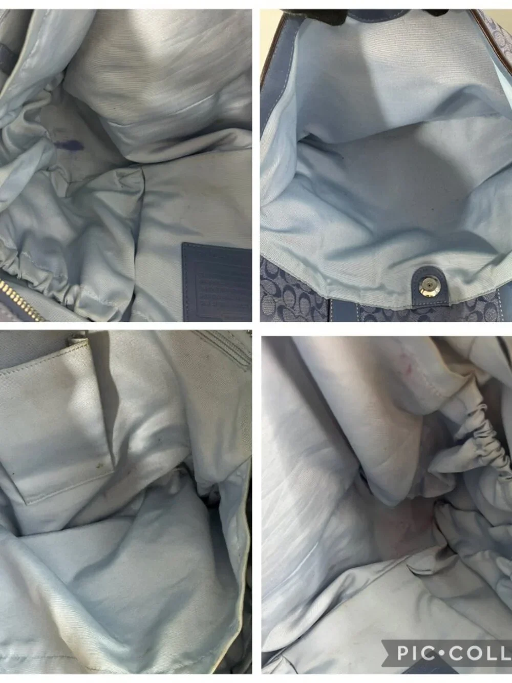 Authentic Coach CC signature Canvas with Leather Diaper Bag